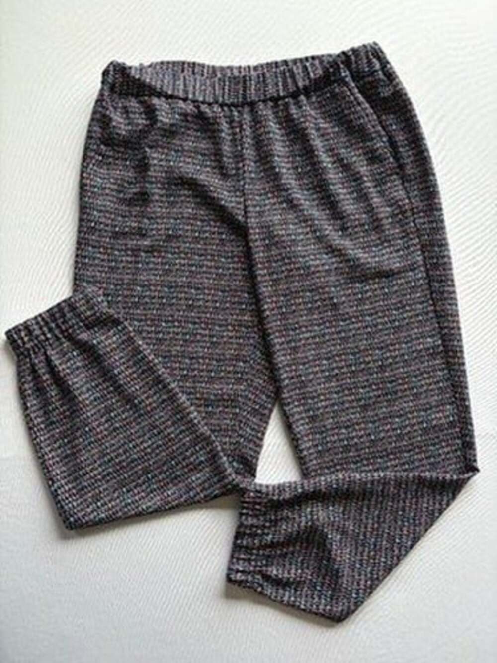 Talbots Pants Womens Size 6 Blue Geometric Elastic Waist Cuffed